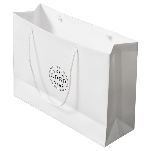Personlig Logotyp Stor Gift Bag för märkning (Framsidan Vinklad)