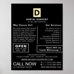Personlig Logotyp, Tandvård, dentistreklam Poster