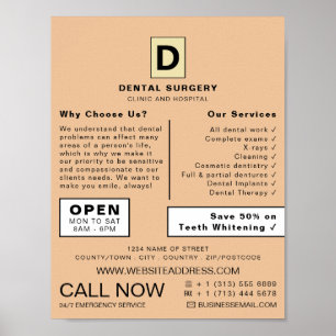 Personlig Logotyp, Tandvård, dentistreklam Poster