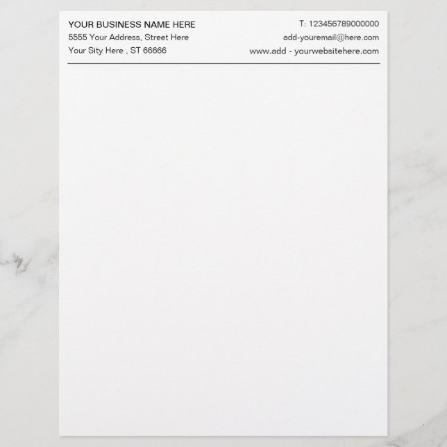 Personlig Logotyp Text Info Business Letterhead Brevhuvud (Framsida)