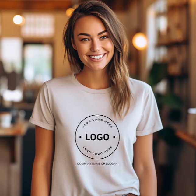 Personlig logotypaffär t shirt (Create your own custom logo and slogan business t-shirt by MINTIC DESIGN STUDIO)