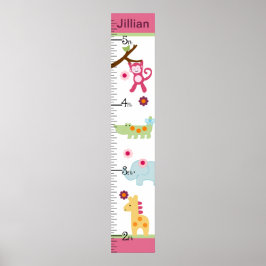 Personlig Lollipop Jungle/Animals Growth Chart Poster