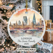 Personlig London Ornament, England Gift