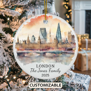 Personlig London Ornament, England Gift Julgransprydnad Keramik