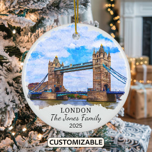 Personlig London Ornament, England Julgransprydnad Keramik