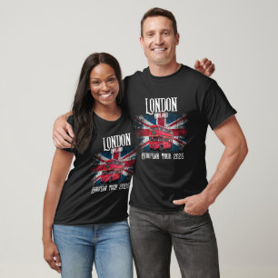 Personlig London Red Buss Union Jack Souvenir T Shirt