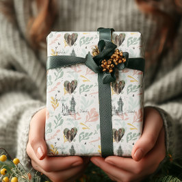 Personlig London Romantik med Foton och Namn Presentpapper