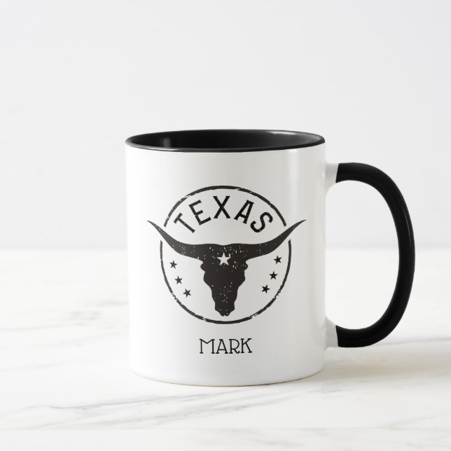 Personlig Longhorn Texas Mugg (Höger)