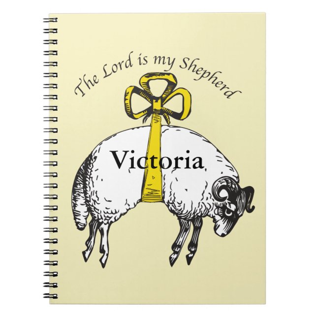 Personlig LORD är min herde Psalm 23 Anteckningsbok Med Spiral (Framsidan)