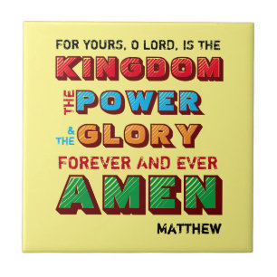 Personlig LORDS PRAYER Colorful Christian Kakelplatta