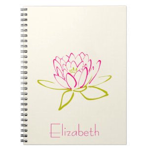 Personlig Lotus Flower/Vatten Lily Anteckningsbok