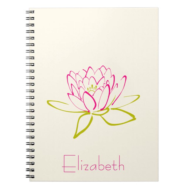 Personlig Lotus Flower/Vatten Lily Anteckningsbok (Framsidan)