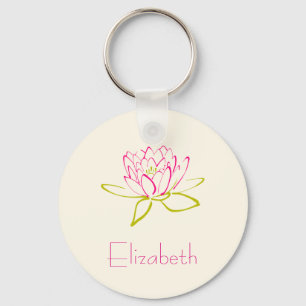 Personlig Lotus Flower/Vatten Lily Nyckelring