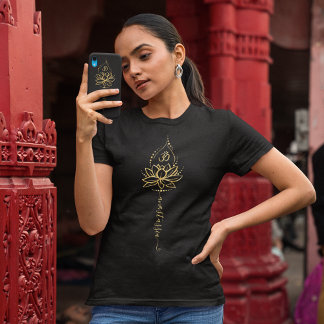 Personlig Lotus & Om Yoga-minimalistisk design T Shirt