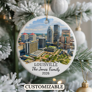 Personlig Louisville-ornament, Anpassad Kentucky Julgransprydnad Keramik