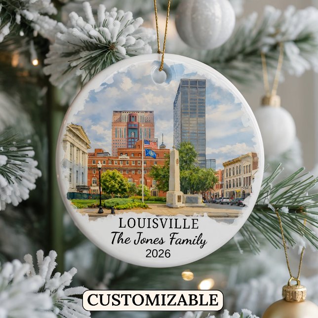Personlig Louisville-ornament, Anpassad Kentucky Julgransprydnad Keramik (Skapare uppladdad)