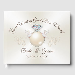 Personlig Love Bird Elegant bröllop Guest Bokar Gästböcker