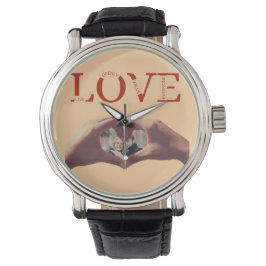 Personlig LOVE Förkortning Foto Armbandsur