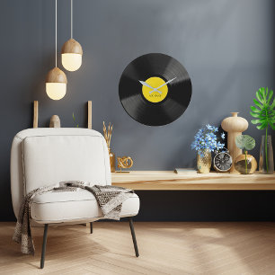 Personlig LP Vinyl Record Wall Clock Stor Klocka