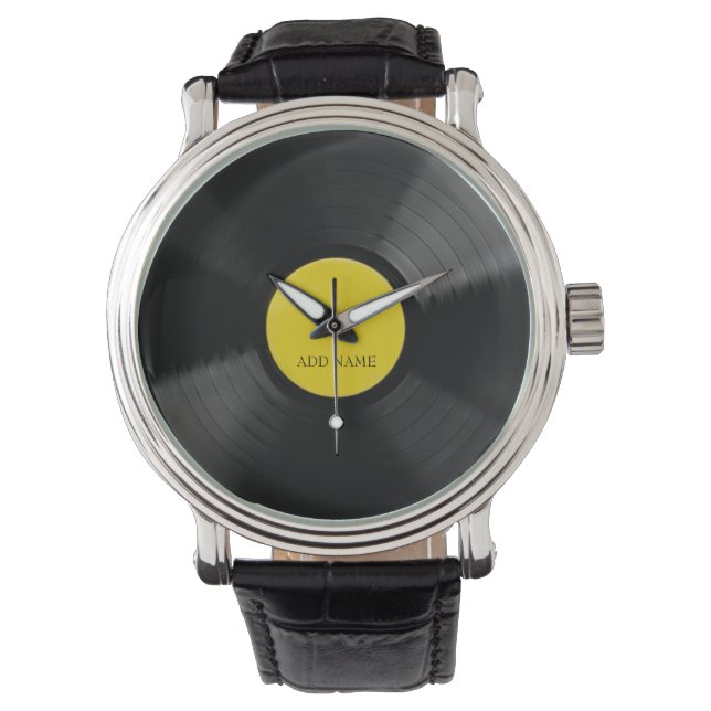 Personlig LP Vinyl Record Watch Armbandsur (Framsida)