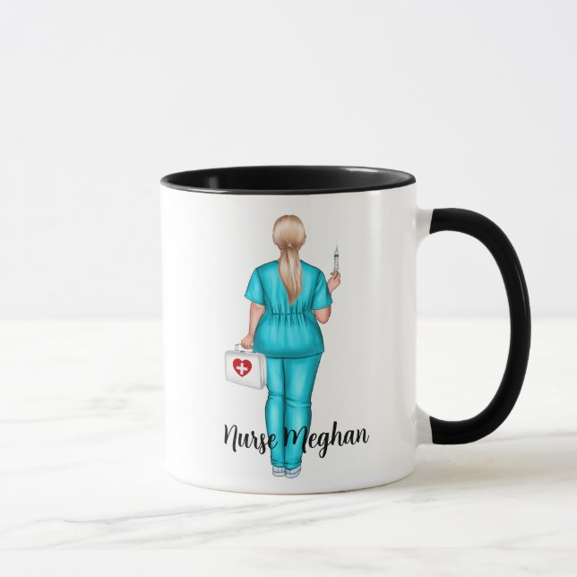 Personlig LPN Nurse (Blonde) Gift Mugg (Höger)