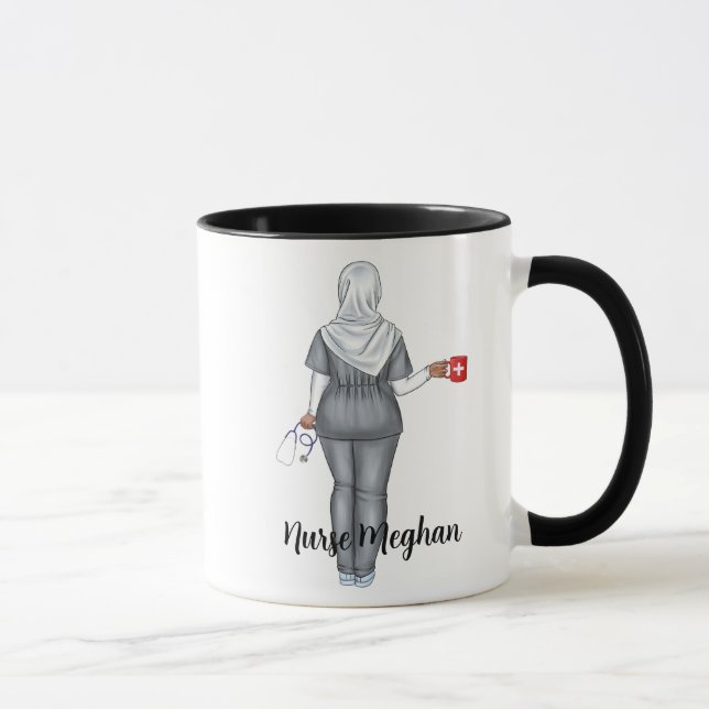 Personlig LPN Nurse (Muslim Woman) Gift Mugg (Höger)