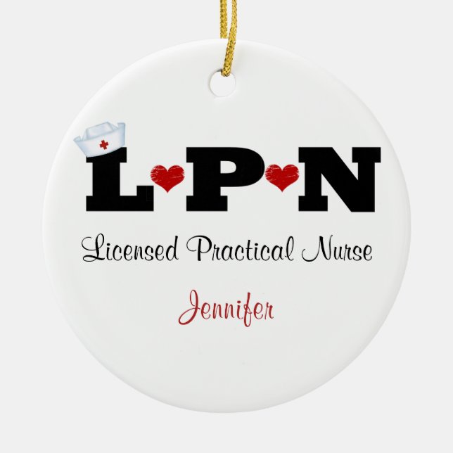 Personlig LPN Nurse Ornament (Framsidan)