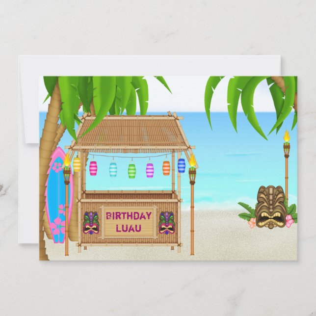 Personlig Luau Birthday-inbjudan Inbjudningar (Framsida)
