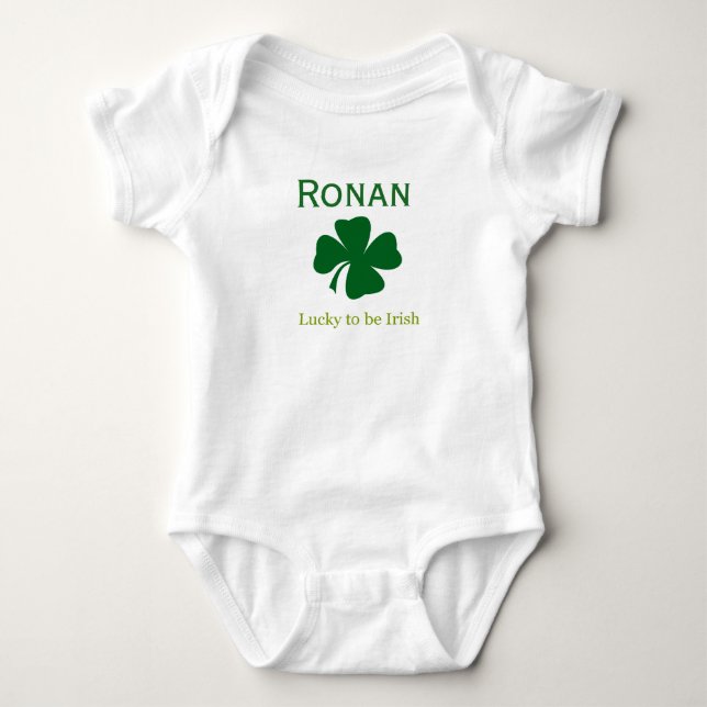 Personlig Lucky att vara Irish Baby Body Kostym Gi T-shirt (Framsida)