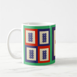 Personlig Lucky Blue Eight Wheel Mahjong Tile Kaffemugg