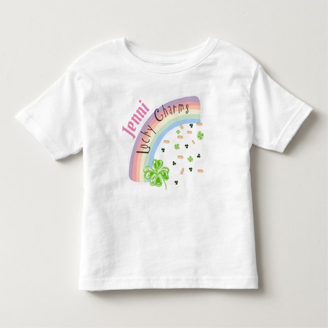 Personlig Lucky Charm Rainbow Tee (Framsida)