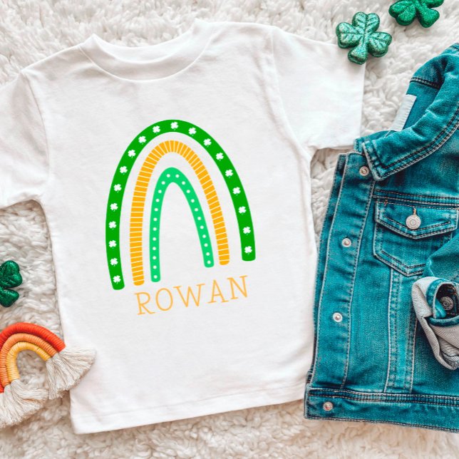 Personlig Lucky Rainbow St. Patrick's Day T Shirt (Skapare uppladdad)