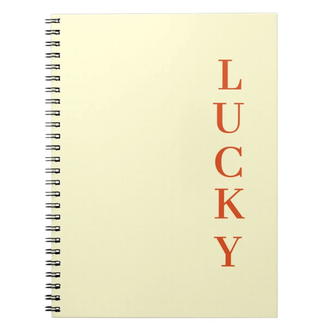 Personlig LUCKY typografi text  Anteckningsbok (Framsidan)