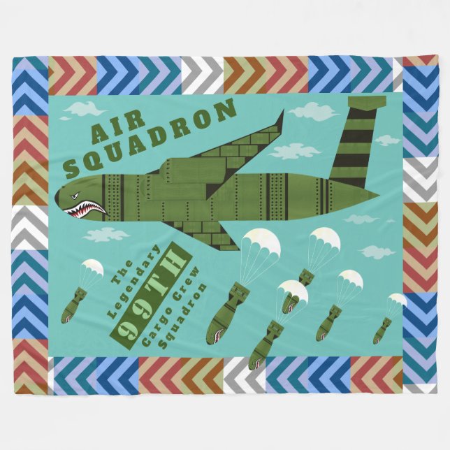 Personlig Luft Squadron Fleece Blanket (Framsidan (Horisontell))