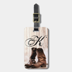 Personlig Luggage Tag Boots Land Rustic Väster Bagagebricka