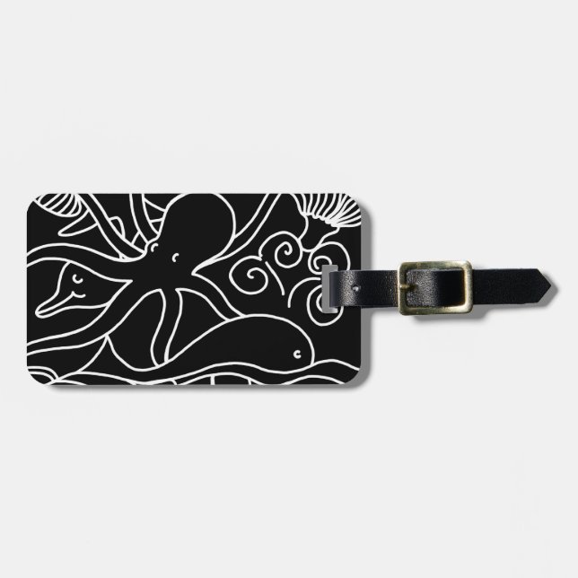 Personlig Luggage Tag-nummer för nattsimning Bagagebricka (Horisontell Framsida)