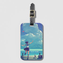 Personlig Luggage Tag Whimsical Japansk Art Bagagebricka