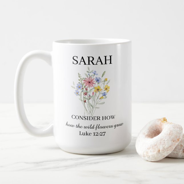 Personlig Luke 12:27 Kaffe kopp (Med munk)