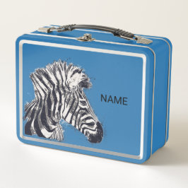 Personlig lunch box med det här Punk Zebra tryck