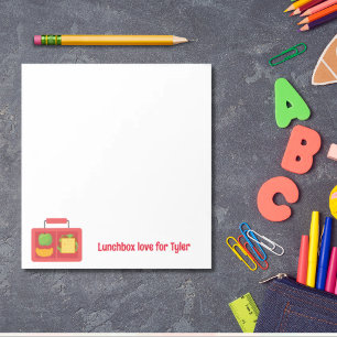 Personlig Lunchbox Kärlek Notes Back to school Anteckningsblock