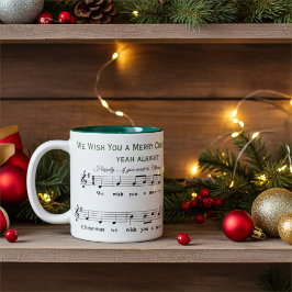 Personlig Lusnyj "Vi önskar dig ett God jul" Två-Tonad Mugg