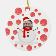 Personlig lustig ansikte-fotot, snögubbe christmas
