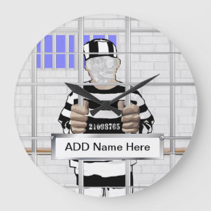 Personlig lustig ansikte-mall stor klocka