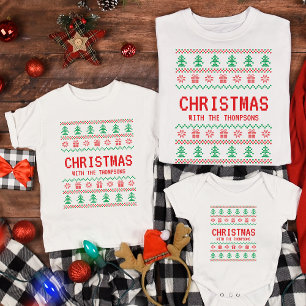 Personlig Lustigt matchande julfamilj T Shirt