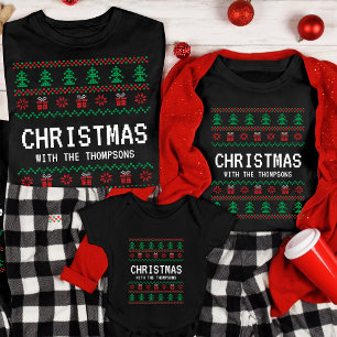 Personlig Lustigt matchande julfamilj T Shirt