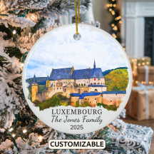 Personlig Luxemburg Ornament, Luxemburg Gift