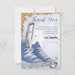 Personlig Luxurij Birthday Sneaker Boll Party Tack Kort
