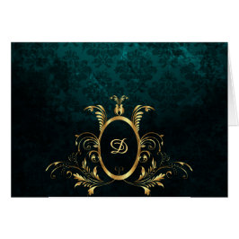 Personlig Luxury Damask guld Ram Card OBS Kort
