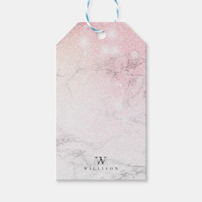 Personlig Luxury Marble Presentetikett (Framsidan)