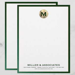 Personlig Luxury Monogram Business Brevhuvud